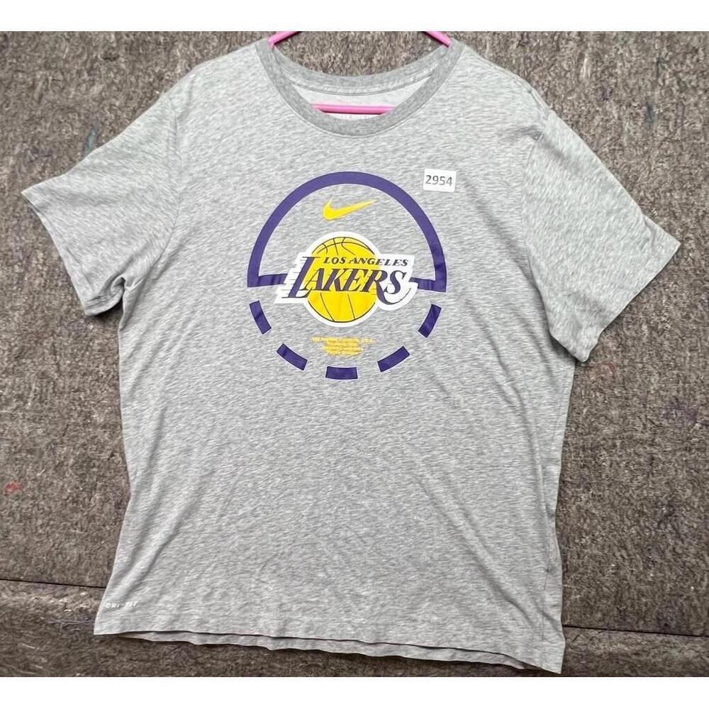 Los Angeles Lakers Mens T Shirt The Tee Dri Fit Gray Xl